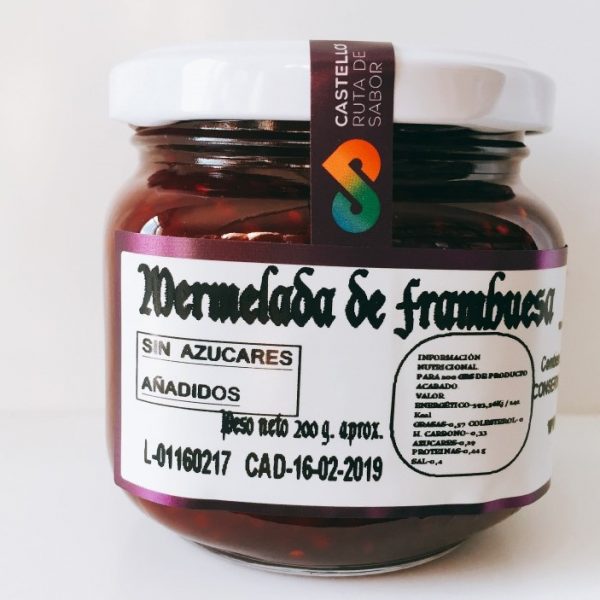 Mermelada de frambuesa sin azúcar (200 g)