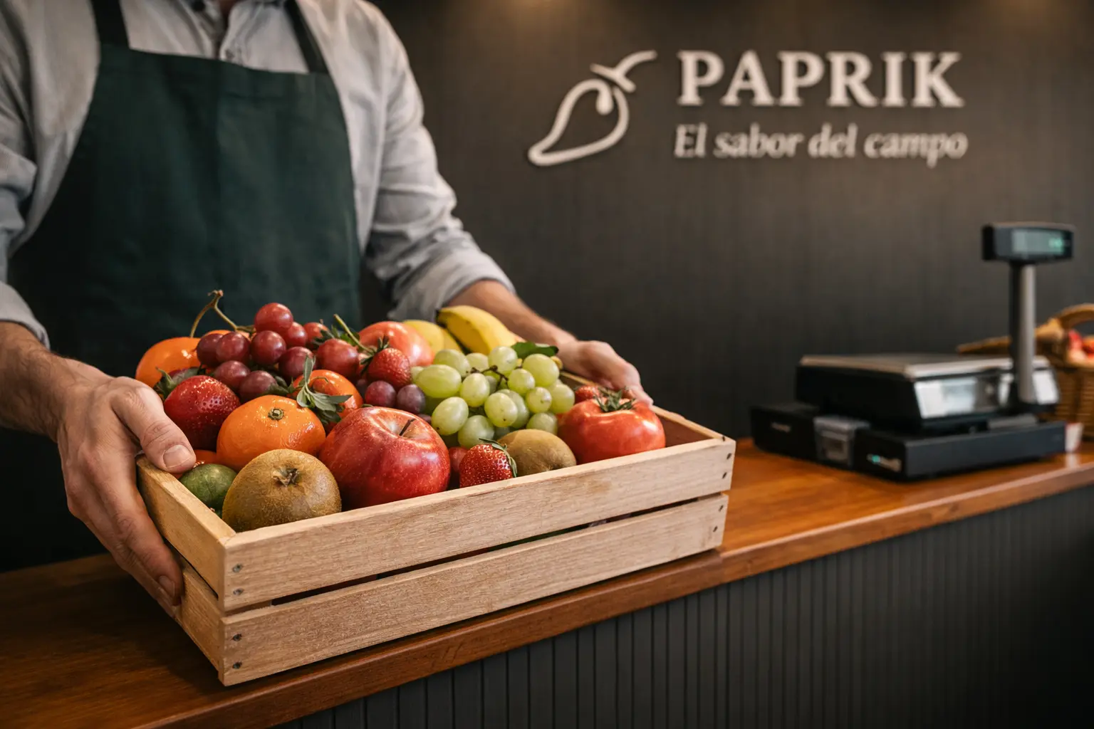 Mostrador con fruta fresca